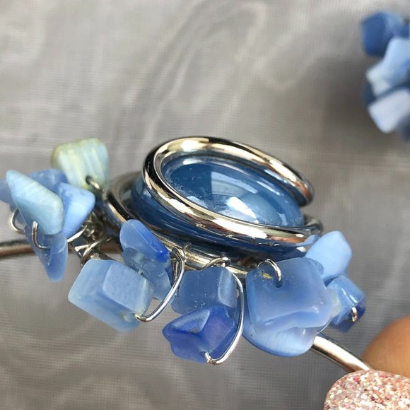 Hawaiian Jewelry Design 3-piece Bracelet Cluster Ring Earring Set Beachy Bling - Picture 8 of 15